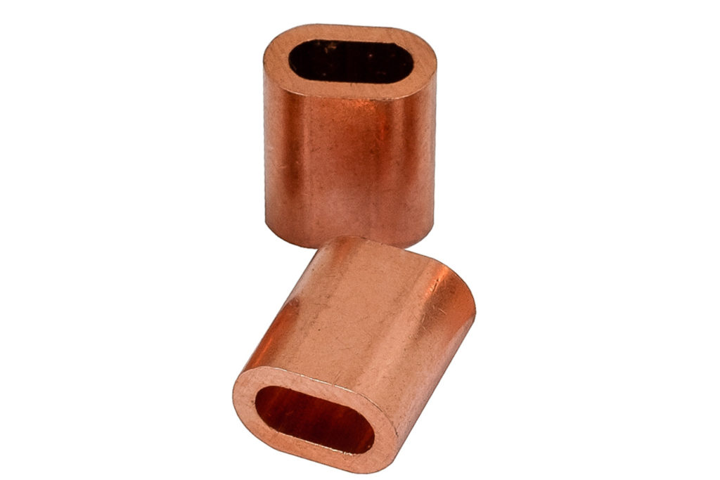 Manicotto doppio per impiombare cavo inox da 4 mm