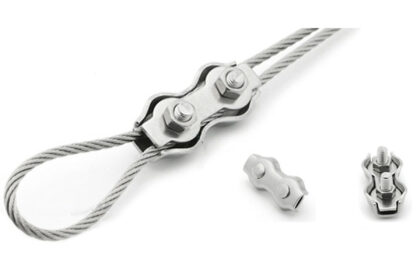 Morsetto duplex per cavo inox da mm. 4 e 6